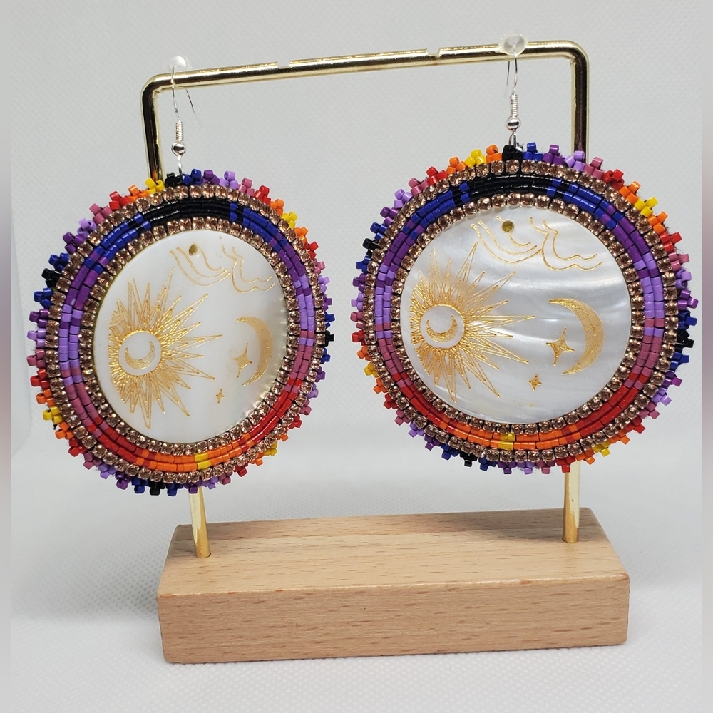 Handmade Sunset themed earrings